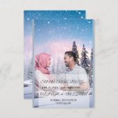 Minimal Elegant Text & Photo Design / Wedding Save The Date (Voorkant / Achterkant)