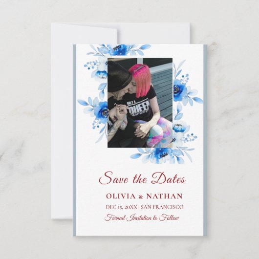 Minimal Elegant Text & Photo Design / Wedding  Save The Date (Voorkant)