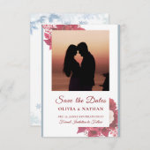 Minimal Elegant Text & Photo Design / Wedding  Save The Date (Voorkant / Achterkant)