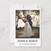 Minimal Elegant Text & Photo Design / Wedding  Save The Date (Voorkant)