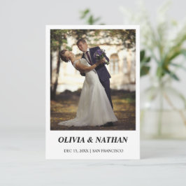 Minimal Elegant Text & Photo Design / Wedding  Save The Date