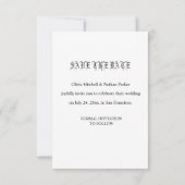 Minimal Elegant Text & Photo Design / Wedding  Save The Date (Achterkant)