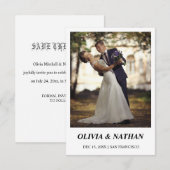 Minimal Elegant Text & Photo Design / Wedding  Save The Date (Voorkant / Achterkant)