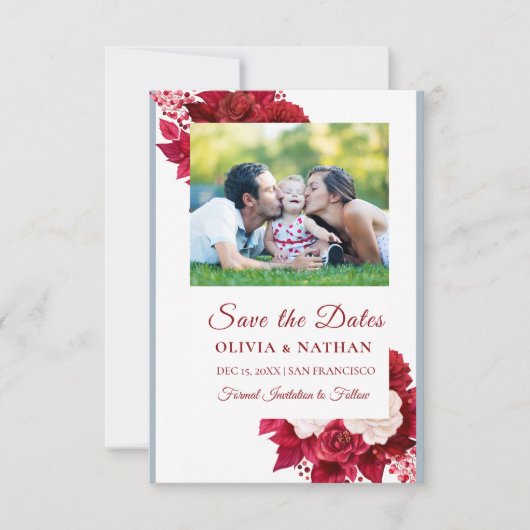 Minimal Elegant Text & Photo Design / Wedding  Save The Date (Voorkant)