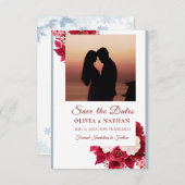 Minimal Elegant Text & Photo Design / Wedding Save The Date (Voorkant / Achterkant)