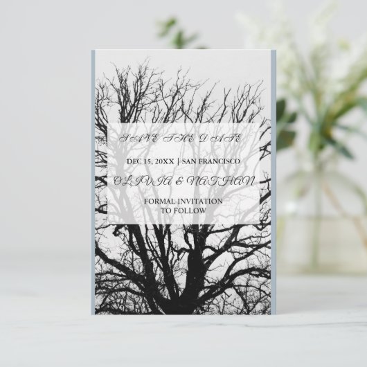 Minimal Elegant Text & Photo Design / Wedding Save The Date (Staand voorkant)