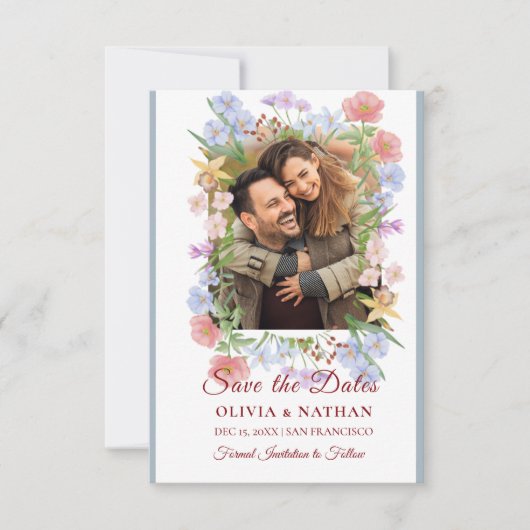 Minimal Elegant Text & Photo Design / Wedding Save The Date (Voorkant)