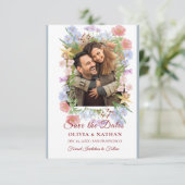 Minimal Elegant Text & Photo Design / Wedding Save The Date (Staand voorkant)