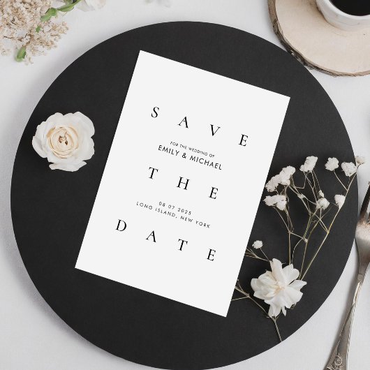 Minimal Elegant Typography Wedding Save the Date