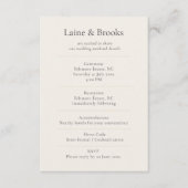 Minimal Elegant Wedding Details Card Informatiekaartje (Voorkant)