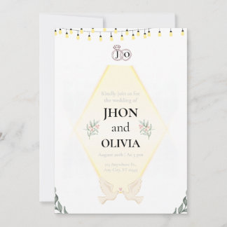 Minimal Elegant Wedding Invitation | Simple Modern Kaart