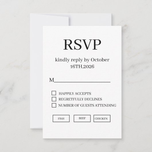 Minimal Elegant Wedding RSVP Card (Voorkant)