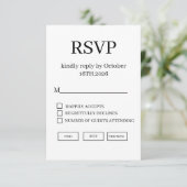Minimal Elegant Wedding RSVP Card Kaartje (Staand voorkant)