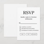 Minimal Elegant Wedding RSVP Card Kaartje (Voorkant / Achterkant)