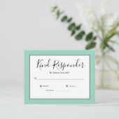 Minimal Elegant Wedding RSVP Postcard Briefkaart (Staand voorkant)