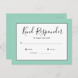 Minimal Elegant Wedding RSVP Postcard Briefkaart