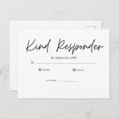 Minimal Elegant Wedding RSVP Postcard Briefkaart (Voorkant / Achterkant)