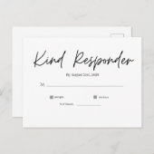 Minimal Elegant Wedding RSVP Postcard Briefkaart (Voorkant / Achterkant)
