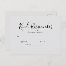 Minimal Elegant Wedding RSVP Postcard Briefkaart