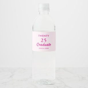 Minimal Elegante Roze afgestudeerde van de klas va Waterfles Etiket