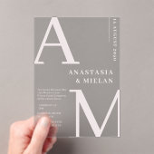 Minimal Elegent Zwart Luxe Huwelijk Acryl Uitnodigingen (Insitu (Draagbaar))