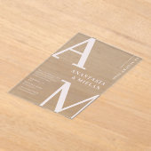 Minimal Elegent Zwart Luxe Huwelijk Acryl Uitnodigingen (Laagn)