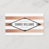 MINIMAL EMBLEM gestreepte eenvoudige tribal roos g Visitekaartje (Voorkant)