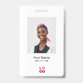 Minimal Employee Logo, Photo, Qr Code, Name Badge
