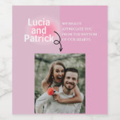 Minimal en Chic Couples Verloving Photo Opmerking  Wijn Etiket (Enkel label)