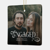 Minimal Engaged Couples Photo Stylish Christmas Keramisch Ornament (Links)
