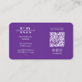 Minimal Esthetician Royal Paarse gloed Specialist Visitekaartje (Achterkant)