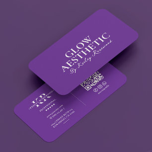 Minimal Esthetician Royal Paarse gloed Specialist Visitekaartje
