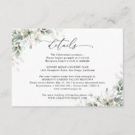 Minimal Eucalyptus Wedding Details Card Informatiekaartje