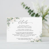 Minimal Eucalyptus Wedding Details Card Informatiekaartje (Staand voorkant)