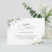 Minimal Eucalyptus Wedding Online RSVP Card Kaartje (Staand voorkant)