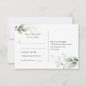 Minimal Eucalyptus Wedding RSVP Card Kaartje (Achterkant)