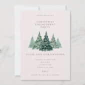 Minimal Evergreen Christmas Engagement Party Kaart (Voorkant)
