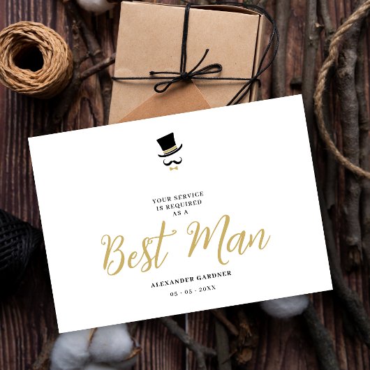 Minimal Exquisite Gorgeous Script Best Man  Kaart