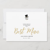 Minimal Exquisite Gorgeous Script Best Man  Kaart (Voorkant)