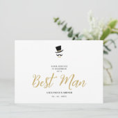 Minimal Exquisite Gorgeous Script Best Man  Kaart (Staand voorkant)