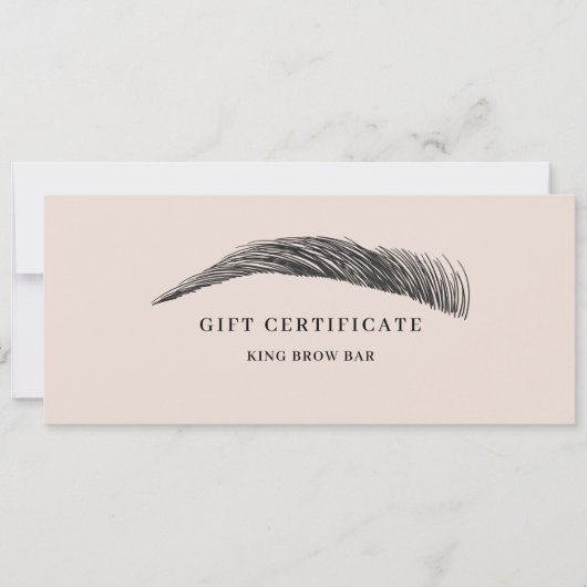 Minimal Eyebrow Logo Gift Certificate (Voorkant)