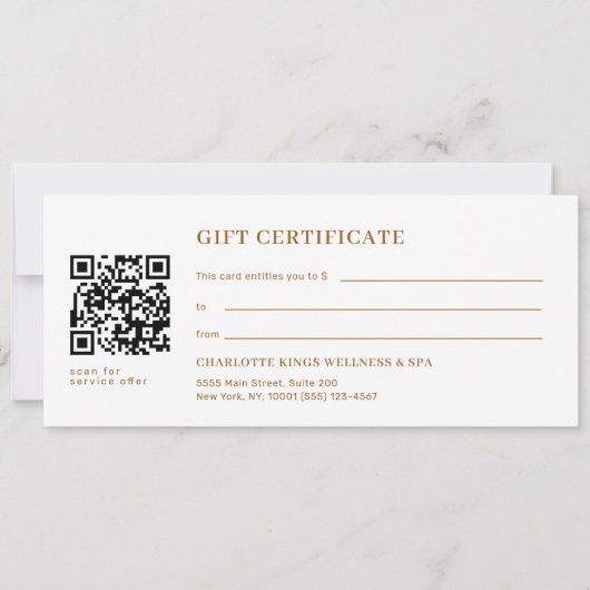 Minimal Eyebrow Salon QR Code Gift Certificate (Achterkant)