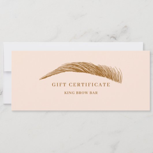 Minimal Eyebrow Salon QR Code Gift Certificate (Voorkant)