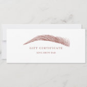 Minimal Eyebrow Salon QR Code Gift Certificate (Voorkant)