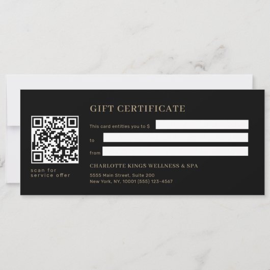Minimal Eyebrow Salon QR Code Gift Certificate (Achterkant)