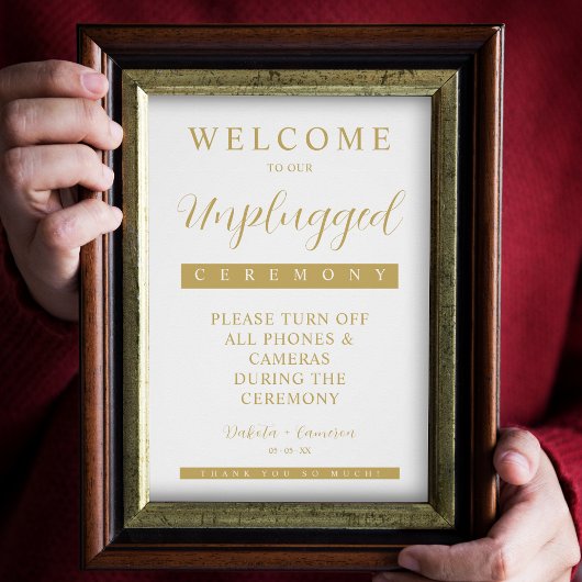 Minimal Fake Golden Effect Simple Unplugged Script Perfect Poster