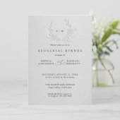 Minimal Faux Blind Deboss Cotton Rehearsal Dinner Kaart (Staand voorkant)