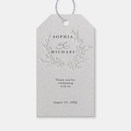 Minimal Faux Blind Deboss Cotton Wedding Gift Tag Cadeaulabel