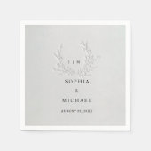 Minimal Faux Blind Deboss Cotton Wedding Napkins Servet (Voorkant)