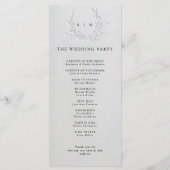 Minimal Faux Blind Deboss Cotton Wedding Program Programmakaart (Achterkant)